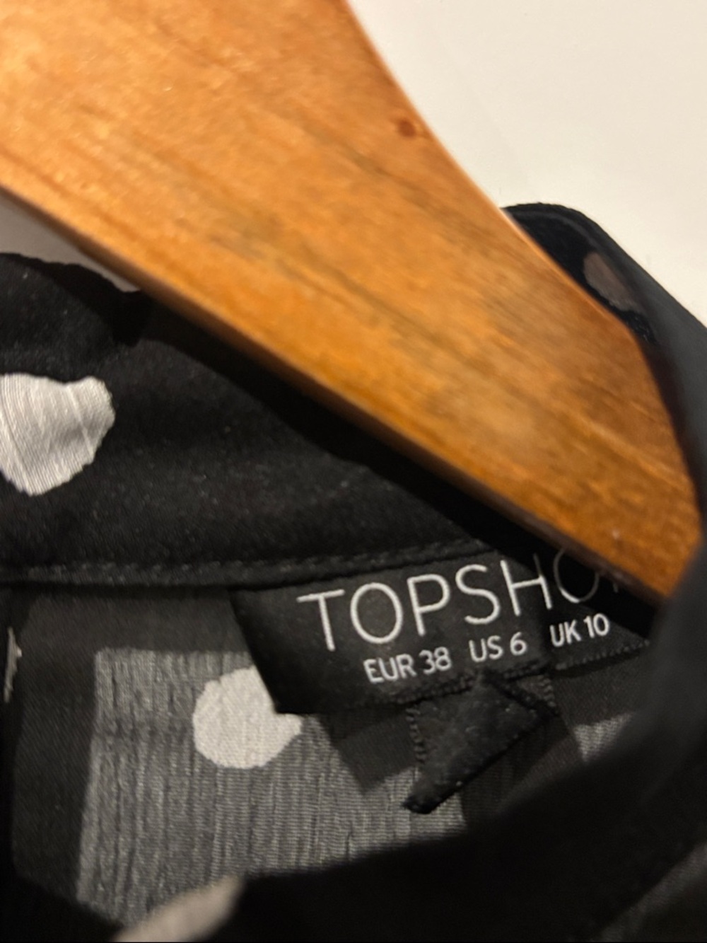 Topshop Drawstring Sleeve Sheer Dot Blouse - Picture 4 of 7